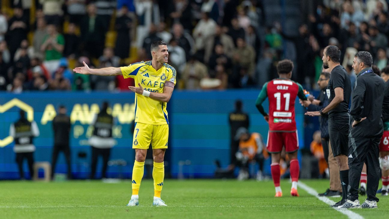 Cristiano Ronaldo fumes over Jhon Durán red in Al Nassr loss