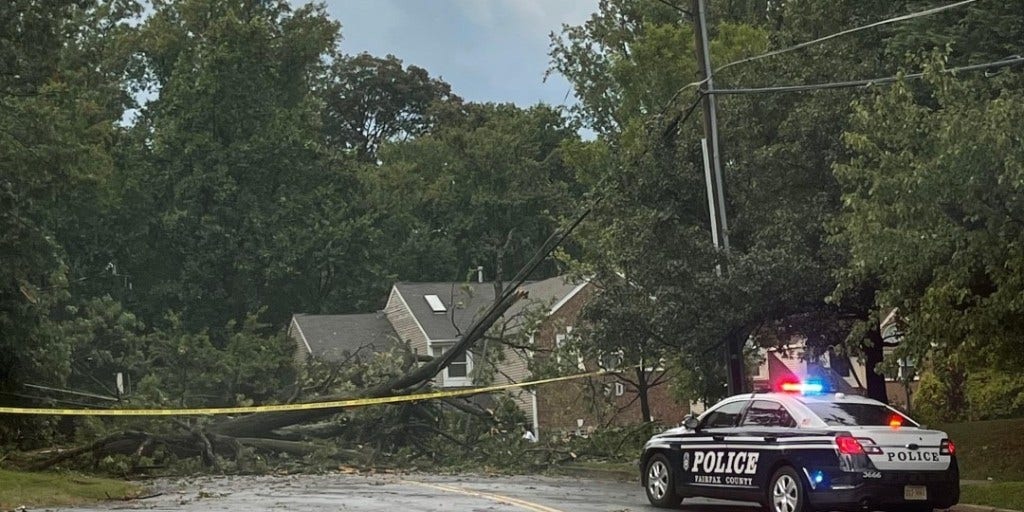 Two dead after severe storms blast Northern Virginia