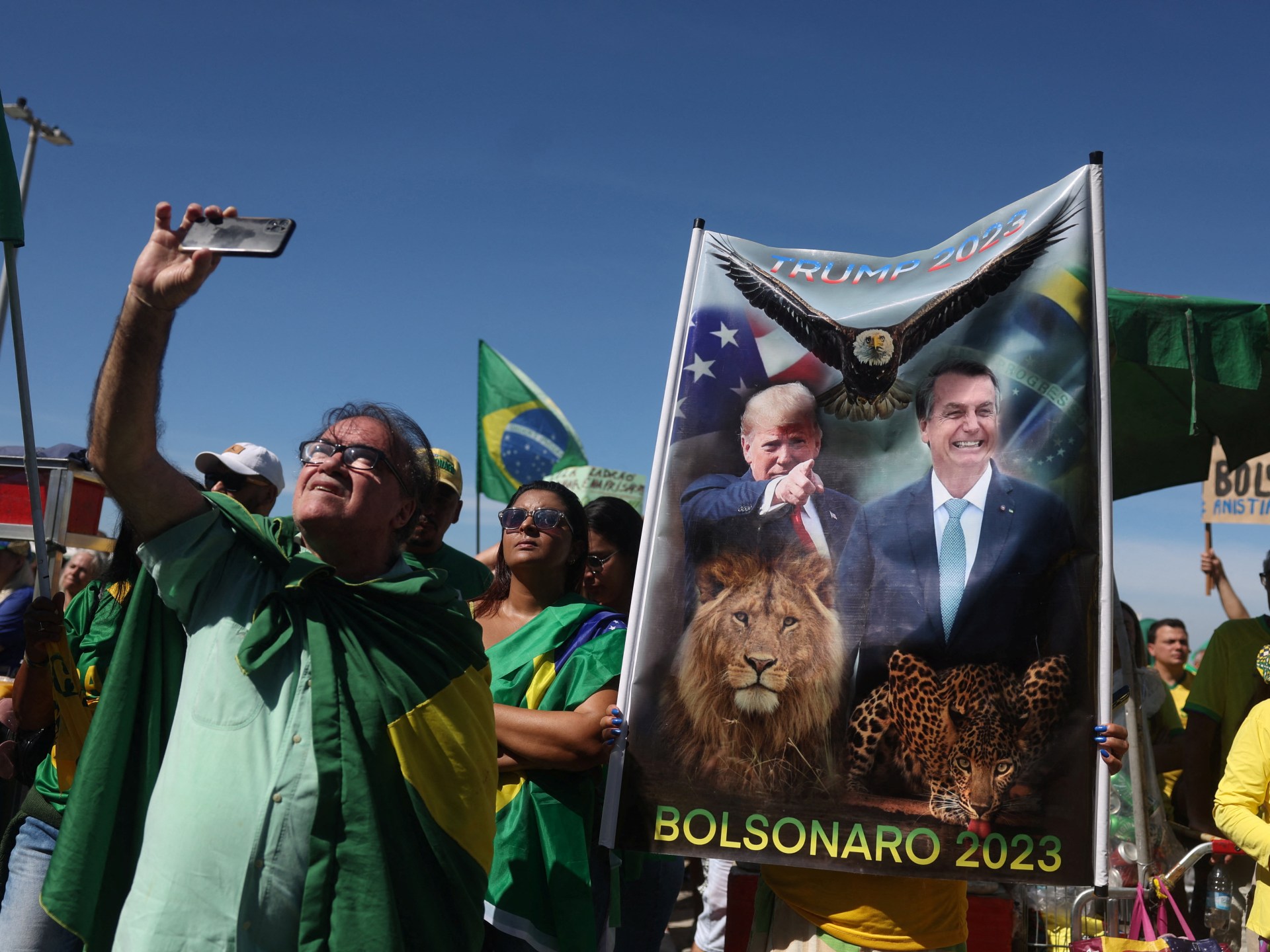 Rallies held in Brazil in support of embattled Bolsonaro facing legal peril | Jair Bolsonaro News