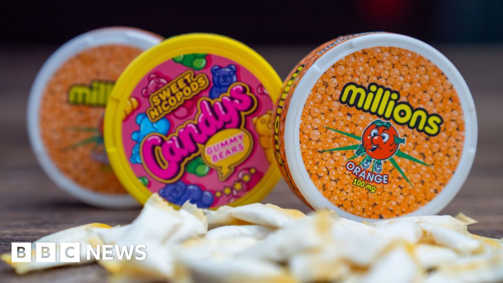 Extra-strong nicotine pouches packaged like children’s sweets
