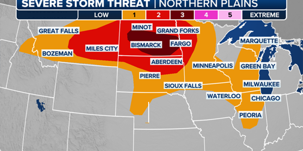 Severe storms expected across Northern Plains, Midwest to end workweek