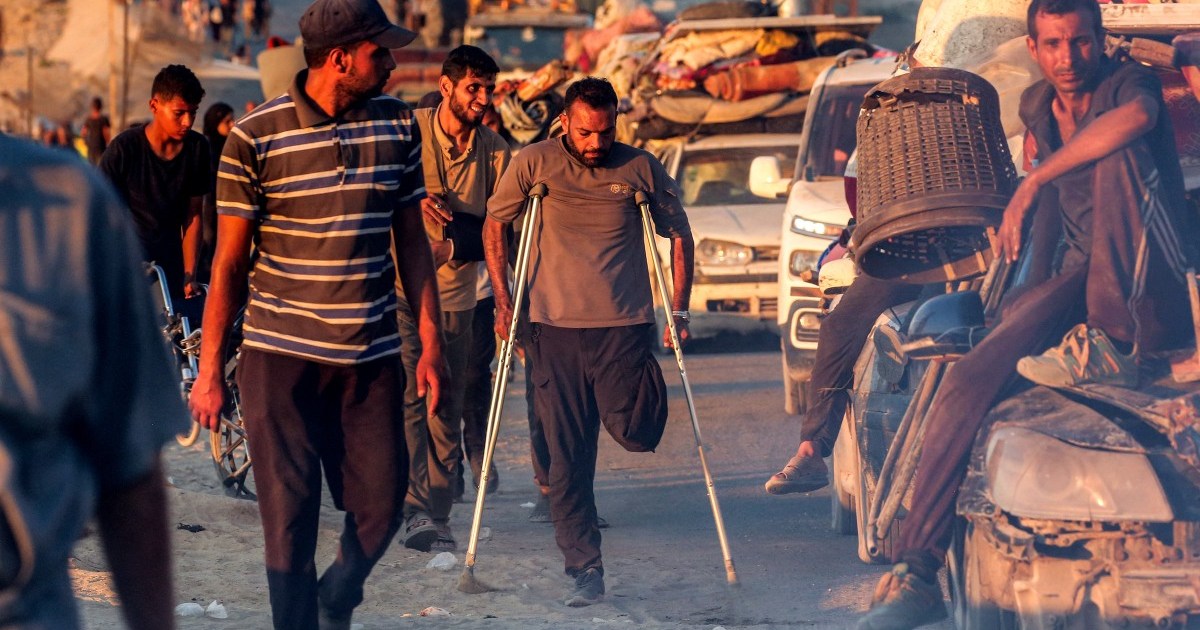 Palestinians flee Israeli bombing of Gaza City to ‘unknown’ in al-Mawasi | Israel-Palestine conflict News